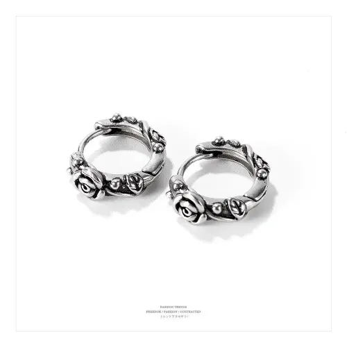 ETM47 Cool Geometric Hoop Earrings Trendy Stainless Steel Studs for All