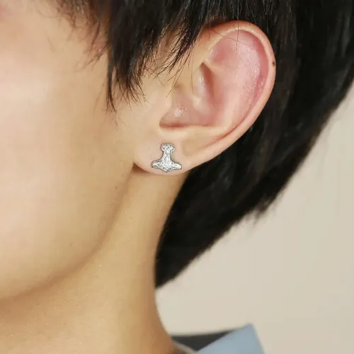 ETM178 Viking Ax Stainless Steel Earrings Black Steel Men's Fashion Jewelry