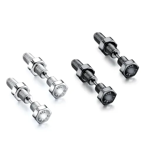 ETM66 Titanium Steel Hex Screw Nut Earrings Unisex Nightclub Fashion Accessory