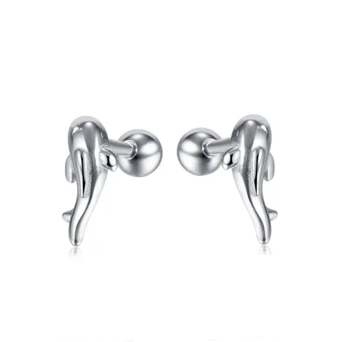ETM57 Cute Fish Earrings Fashionable Small Stainless Steel Studs for All