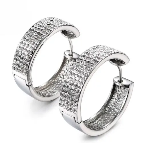 ETM186 Luxury Women's Diamond Earrings Half Full Diamond Styles Jewelry