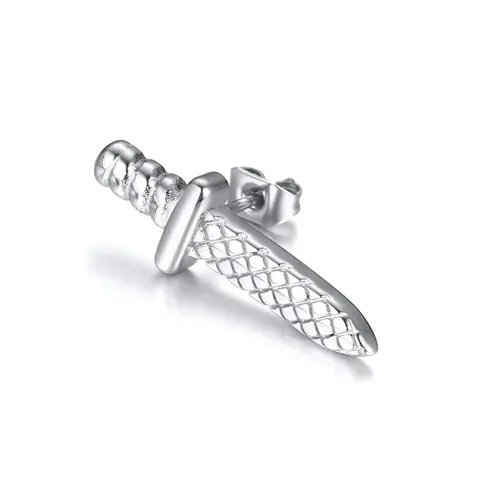 ETM179 Gold Stainless Steel Sword Single Earring Men's Hip Hop Titanium Jewelry