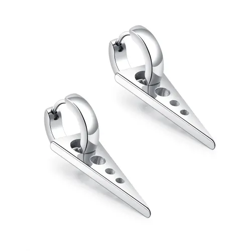 ETM82 Hip-Hop Inverted Triangle Earrings Punk Titanium Steel for Boys
