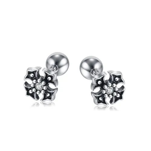 ETM58 Unisex Cross Earrings Hip Hop Titanium Steel Fashion Studs