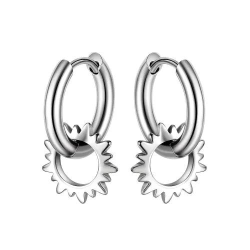 ETM45 Street Style Hip Hop Gear Earrings Stainless Steel Fashion Accessory
