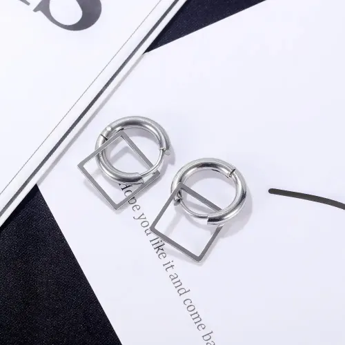 ETM87 Chic Geometric Square Stainless Steel Earrings Trendy Pendant Jewelry