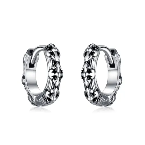 ETM11 Stainless Steel Hip-Hop Cross Earrings for Men Women Unisex Fashion