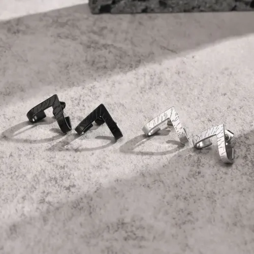 ETM157 V-Shaped Geometric Earrings for Men Stainless Steel Fashion Jewelry