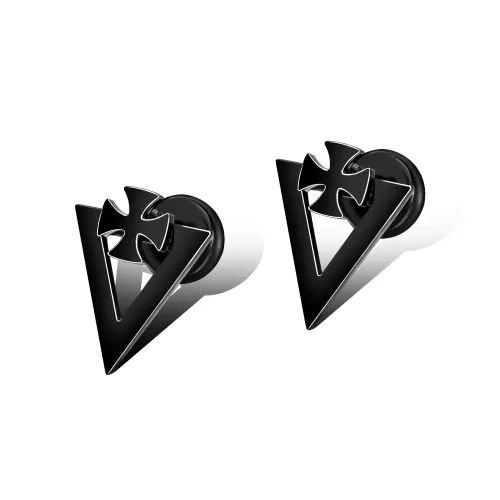 ETM97 Titanium Steel Cross Stud Earrings Nightclub Fashion Essentials