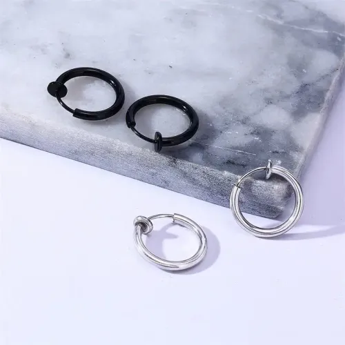 ETM136 Unisex Stainless Steel Clip-On Earrings No Piercing Required
