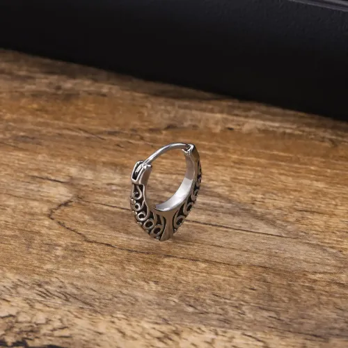 ETM141 Men's Stainless Steel Pattern Earrings Small, Stylish Jewelry for Him