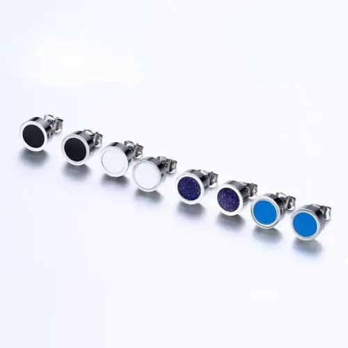ETM153 8MM Stainless Steel Men's Earrings Durable Stylish Accessories