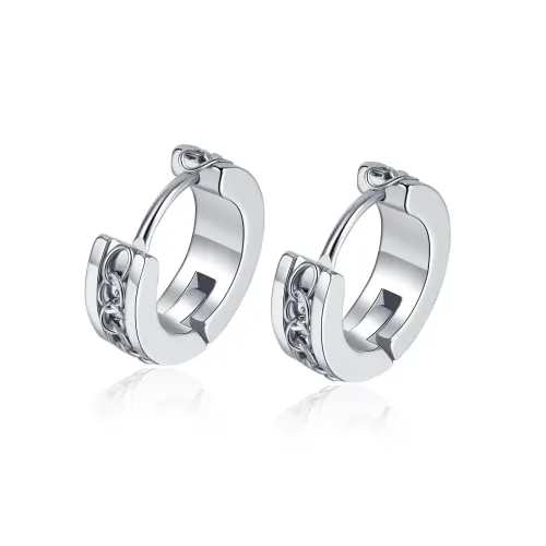 ETM74 Unisex Titanium Stainless Steel Chain Earrings Fashionable Jewelry for Men Women