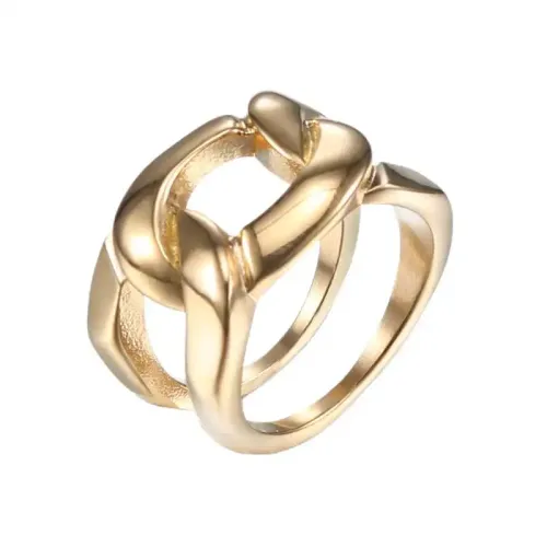 RTM582 Men's Titanium Steel Cast Ring Hollow Design Luxury Jewelry