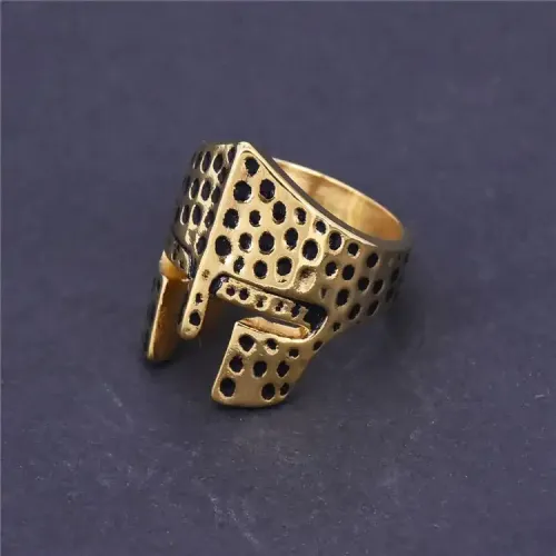 RTM357 Spartan Head Armor Mask Ring Men's Stainless Titanium Steel Movie Inspired Accessory