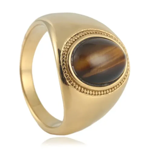 RTM1617 Punk Multi-Color Stone Band Ring Stainless Steel Fashion Accessory