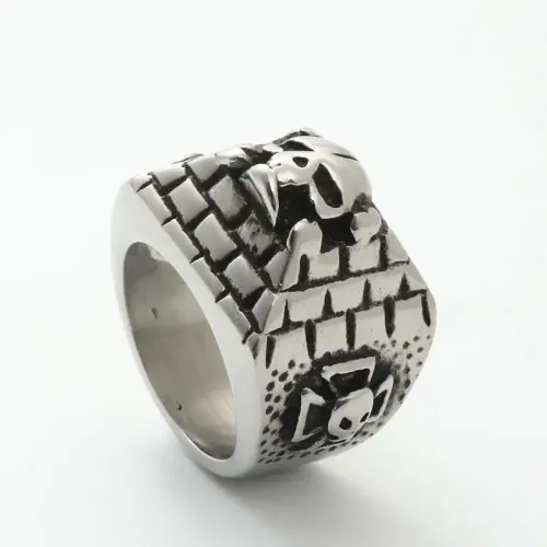 RTM1940 Skull Ring Punk Style Stainless Steel Ghost Head Accessory for Urban Edge