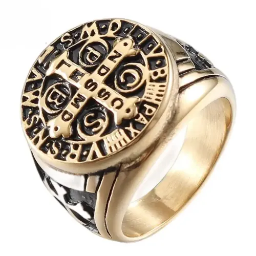 RTM615 Men's Stainless Steel Cross Ring Punk Style Jewelry Essential