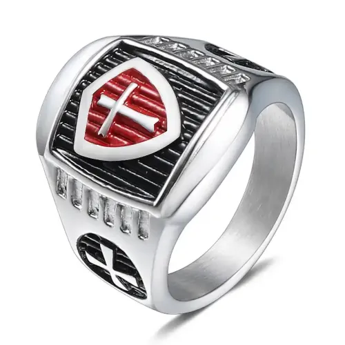 RTM517 Men's Cross Ring Titanium Stainless Steel Jewelry Band