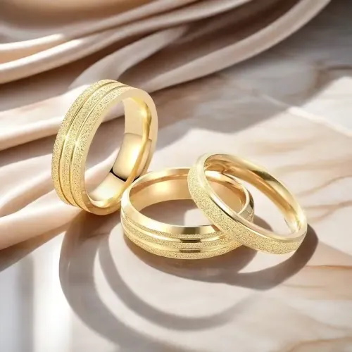 RTM1009 Elegant Stainless Steel Couple Rings Matching Wedding Bands & Promise Rings