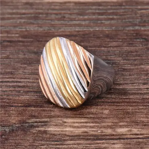 RTM259 Multi-Color Titanium Steel Ring Electroplated Jewelry Gift for Women