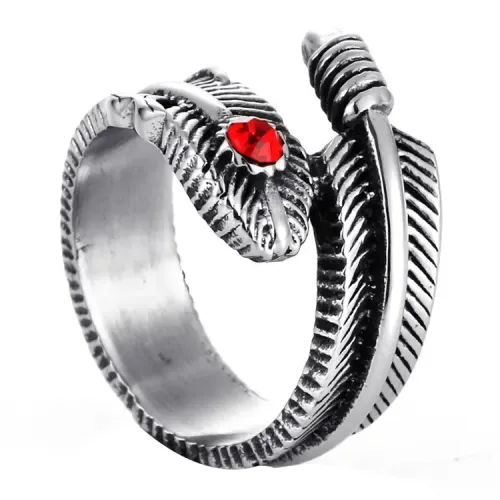 RTM2134 Takahashi Feather Ring AAA Zircon Stainless Steel Women