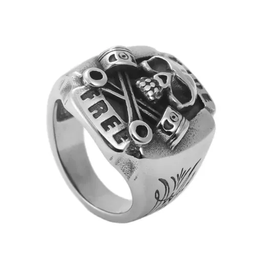 RTM1803 Stainless Steel Skull Ring Gothic Jewelry Men