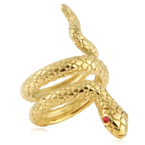 RTM1580 Stainless Steel Snake Ring Exotic Animal Jewelry for a Bold Look