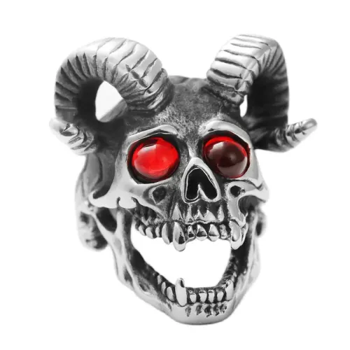 RTM1547 Punk Stainless Steel Animal Skull Ring Edgy Fashion Jewelry Accessory