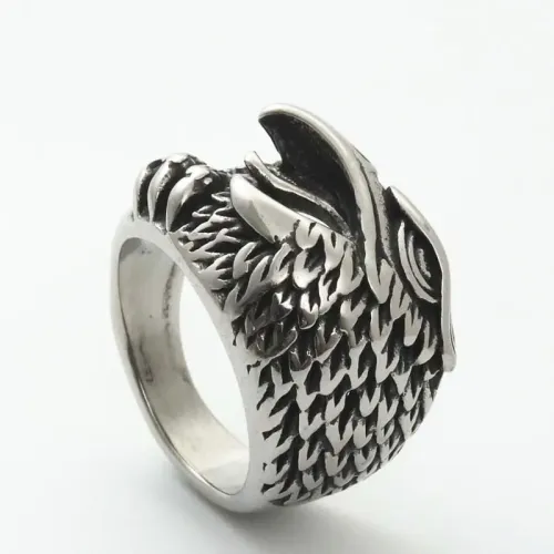 RTM1978 Stainless Steel Eagle Ring Punk Style Animal Jewelry for Men