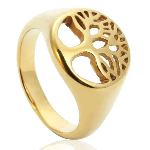 RTM2039 Stainless Steel Tree of Life Ring Punk Style Men's Fashion Accessory