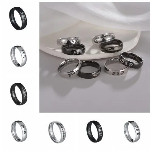RTM1163 Family Love Ring 6mm DAD MOM I LOVE YOU Jewelry Keepsake
