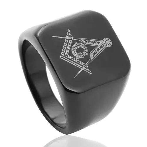 RTM2050 Masonic Ring AG Logo Punk Style Stainless Steel Band