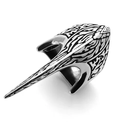 RTM2076 Eagle Beak Design Long Ring in Stainless Steel for Men