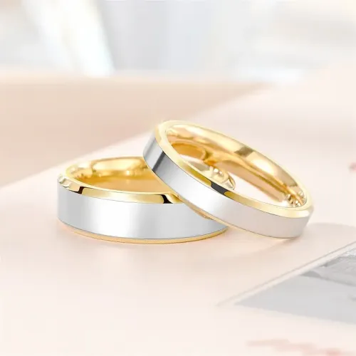 RTM934 Two-Tone Gold Stainless Steel Couple Rings Perfect Christmas Jewelry Gift