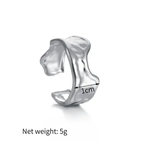 RTM2556 Irregular Pleated Texture Open Ring for Women Unique Fashion Statement