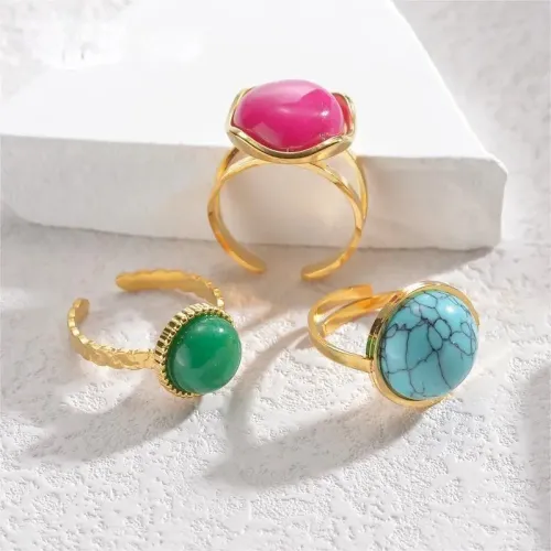 RTM2474 Elegant Women's Stainless Steel Oval Open S Ring Literary Chic Accessory