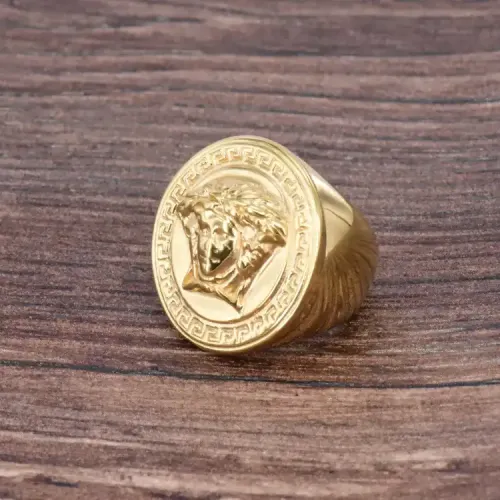 RTM229 Titanium Steel Great Wall Pattern Ring Religious Stainless Steel Jewelry