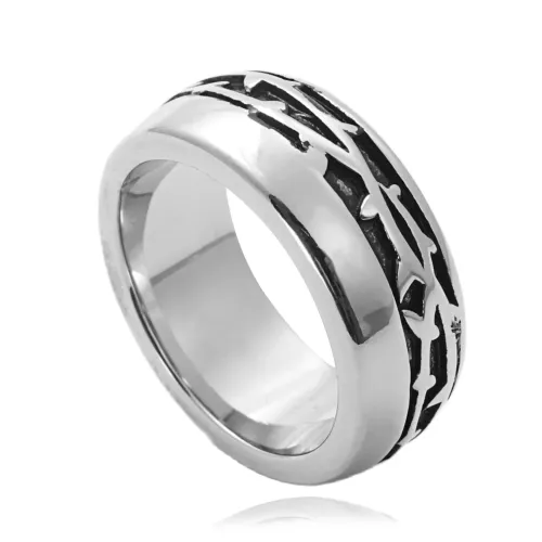 RTM1714 Branch Totem Punk Ring Stainless Steel Fashion Accessory for Men