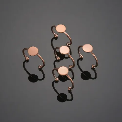 RTM2614 Chic 8MM Wide Round Open Stainless Steel Ring for Women Stylish Accessory