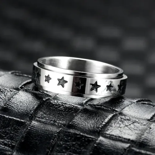 RTM740 Rotatable Stainless Steel Ring Trendy Spinner Jewelry Accessory