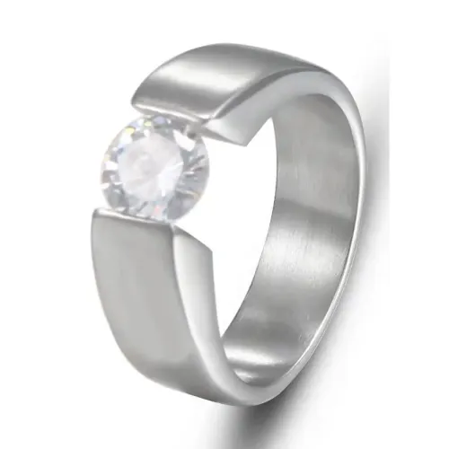 RTM544 Diamond-Encrusted Men's Titanium Stainless Steel Ring Luxury Jewelry