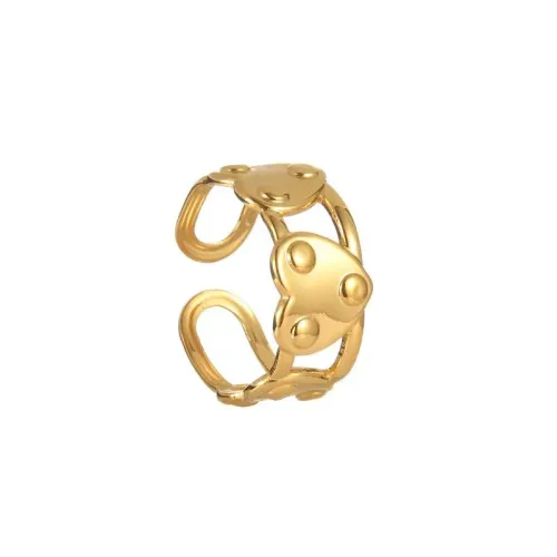 RTM2529 Double Layer Hollow Love Ring Open Design Stainless Steel Jewelry