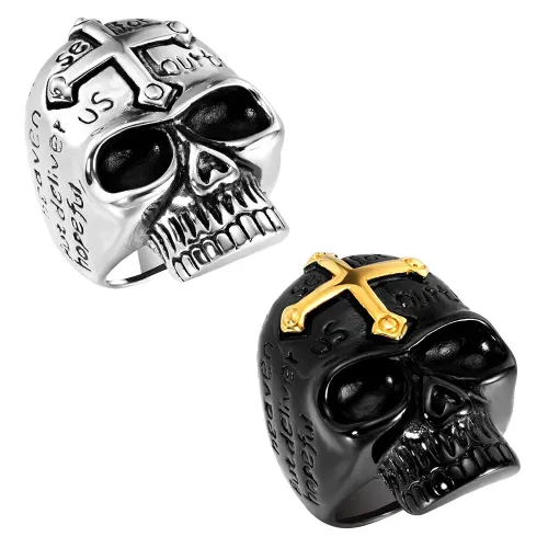 RTM2194 Cross & Skull Ring Stainless Steel Protective Mask Jewelry for Men