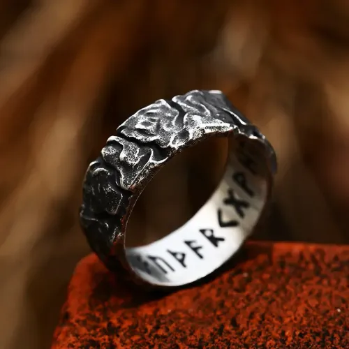 RTM2345 Nordic Viking Rune engrave Stainless Steel Ring Timeless Men's Jewelry