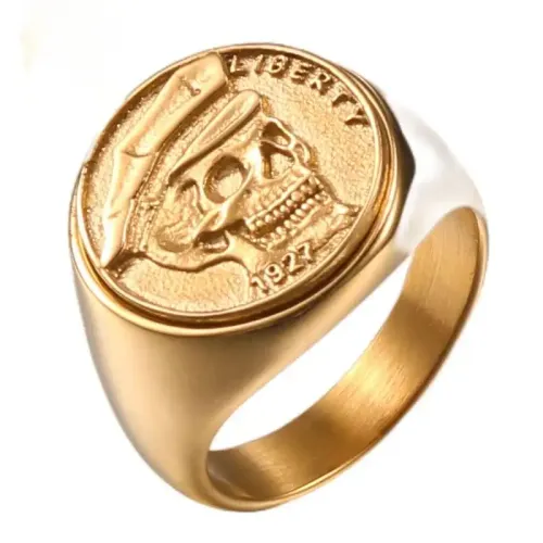 RTM564 Warlord Skull Ring Men's Stainless Steel Jewelry for the Bold