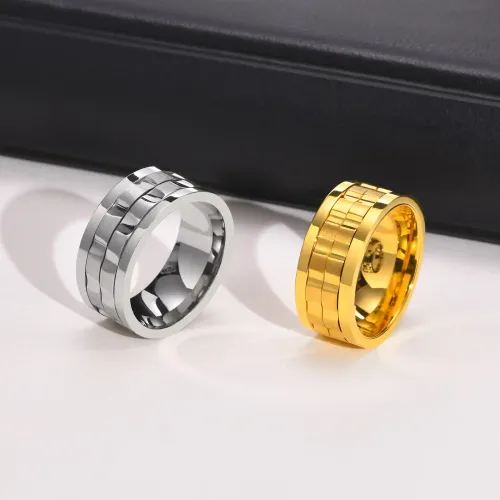 RTM80 9mm Swivel Titanium Steel Ring Men's Luxury Jewelry Accessory