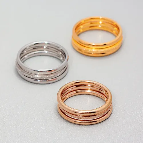 RTM1205 Sansheng Sanshi Women's 18K Gold Plated Stainless Steel Ring Elegant Trinket