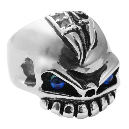RTM1743 Skull Ring with Fangs Punk Stainless Steel Accessory for Edgy Style