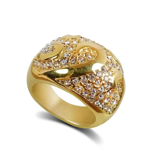 RTM406 Women's Diamond Geometric Ring Titanium Stainless Steel Jewelry